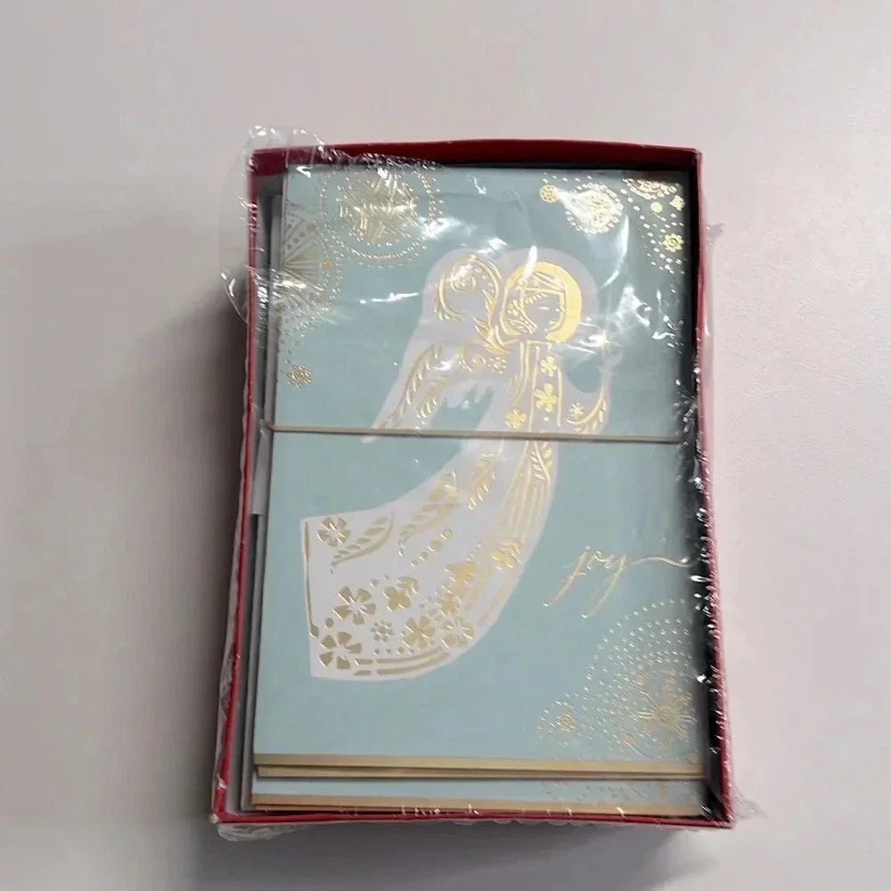 39 Hallmark Christmas cards 2 designs joy angel dove peace 39 envelopes stickers